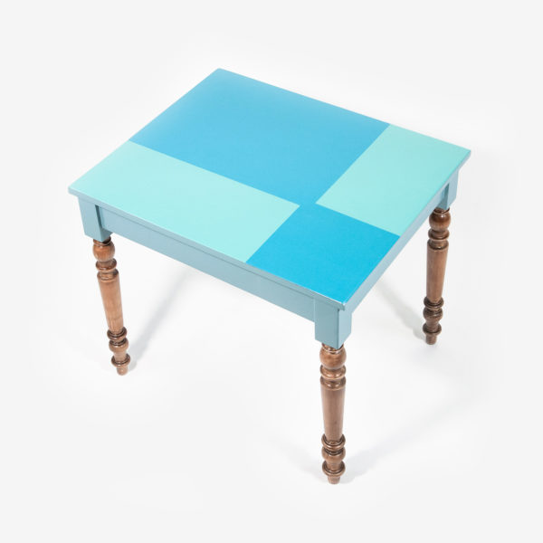 Table bureau écoresponsable bois design géométrique